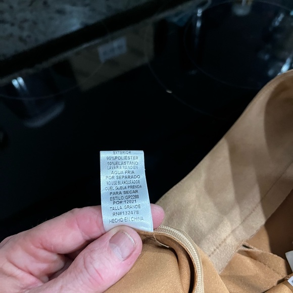 Tan faux suede pants - Picture 6 of 7